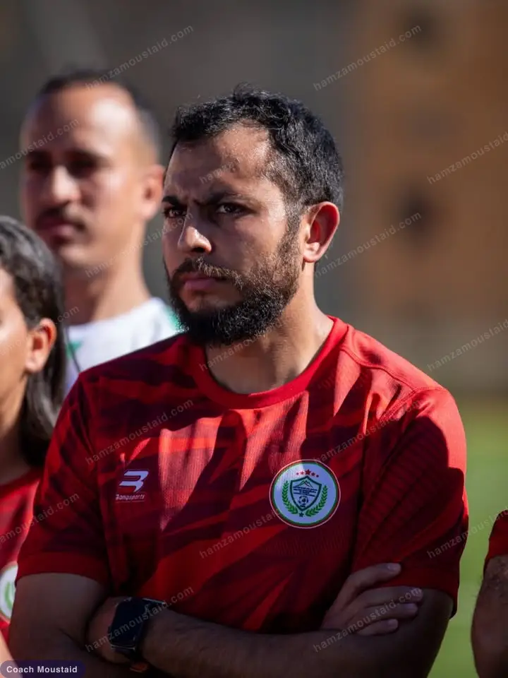 Hamza Moustaid in federation training kit, following a practical session on the CAF C course