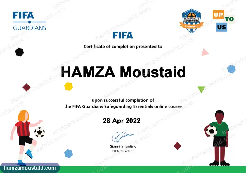 FIFA Guardians Safeguarding Essentials certificate